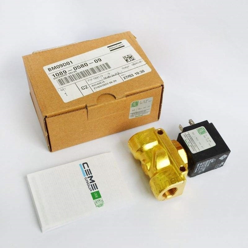 Atlas Copco Inverter Solenoid Valve GA37VSD Metal Model 1089058009 voor industriële compressoren